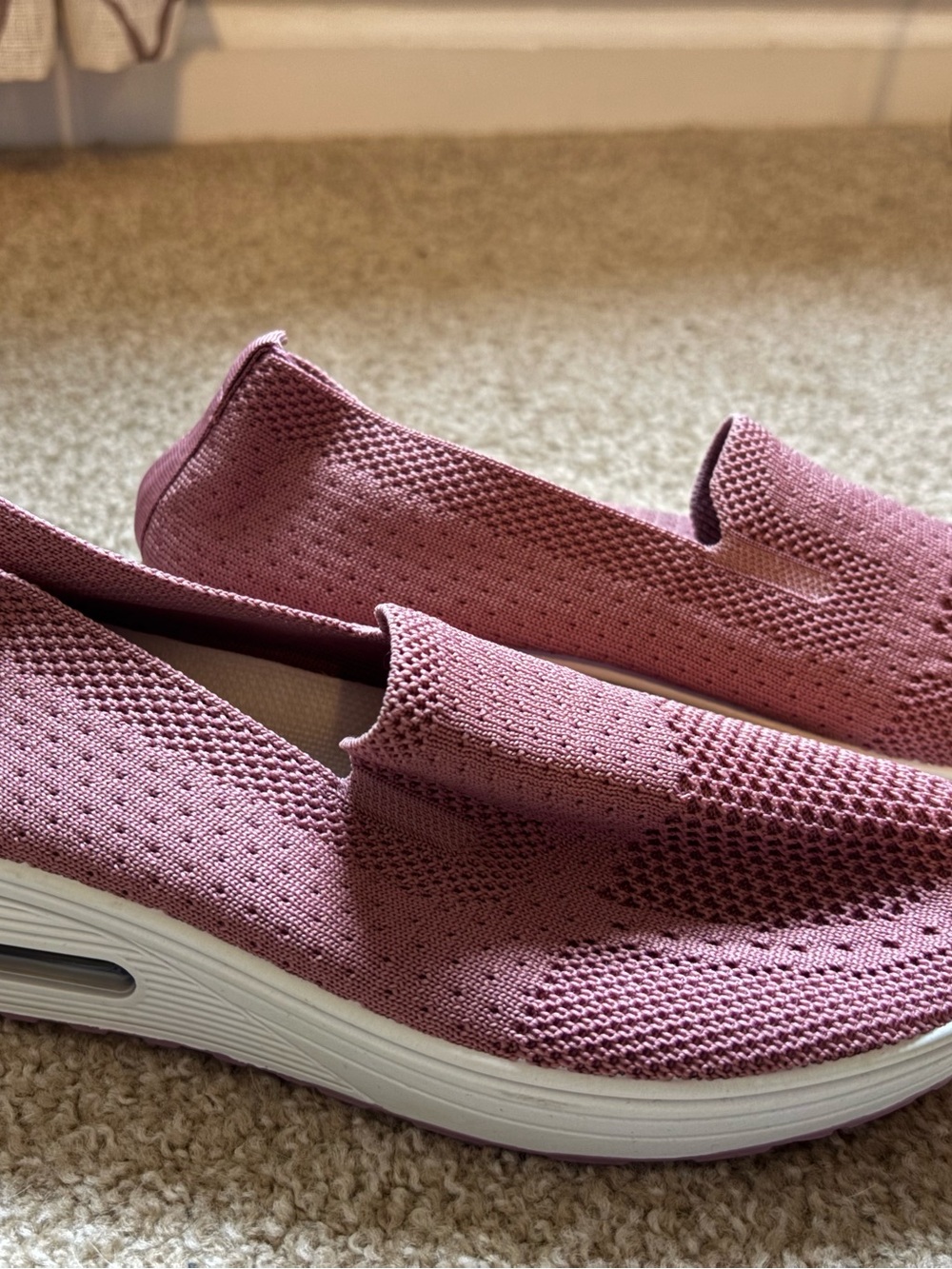 Women's Slip-On Knit Walking Shoes - Mauve Pink
